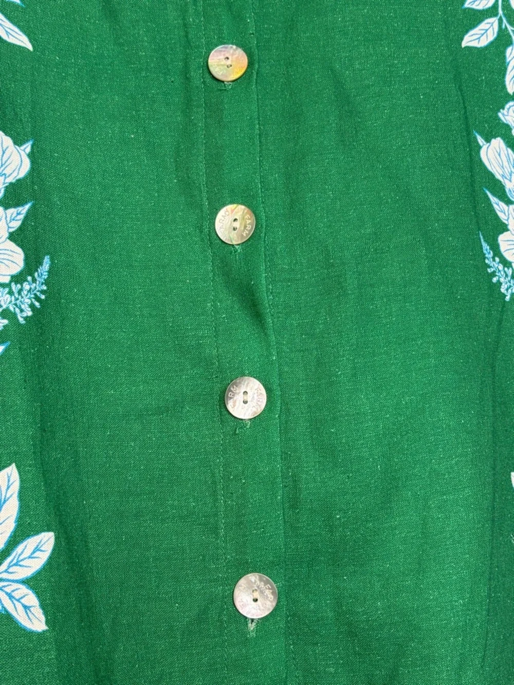 Farm Rio Green Blue Floral Button Top + Shorts Set Tropical Resort Matching - Picture 5 of 12